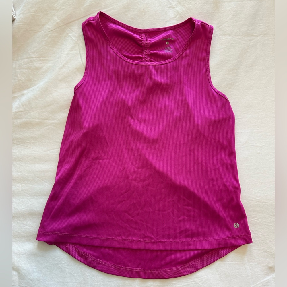 layer 8 pink workout top